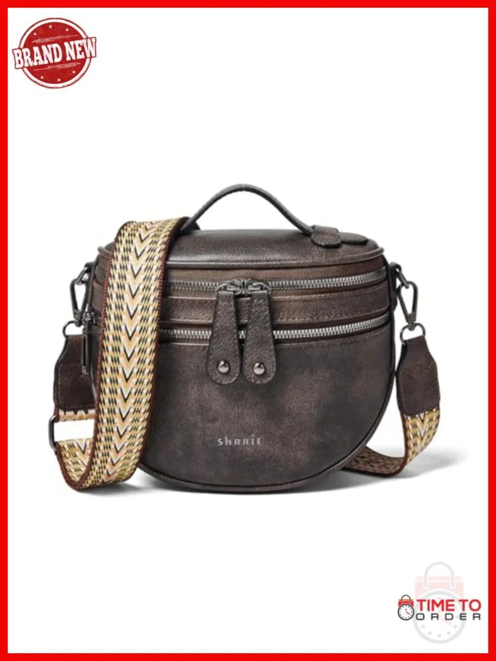 Vegan Leather Crossbody Bag with Wide Adjustable Strap Lightweight Purse